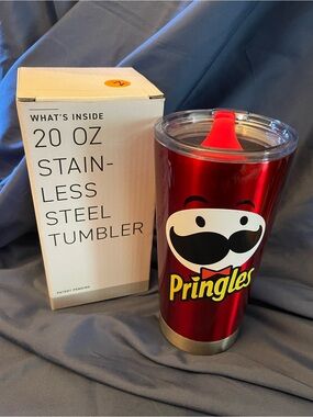 Frost Pringles Logo Red Stainless Steel 20oz Tumbler with Red Sip Lid